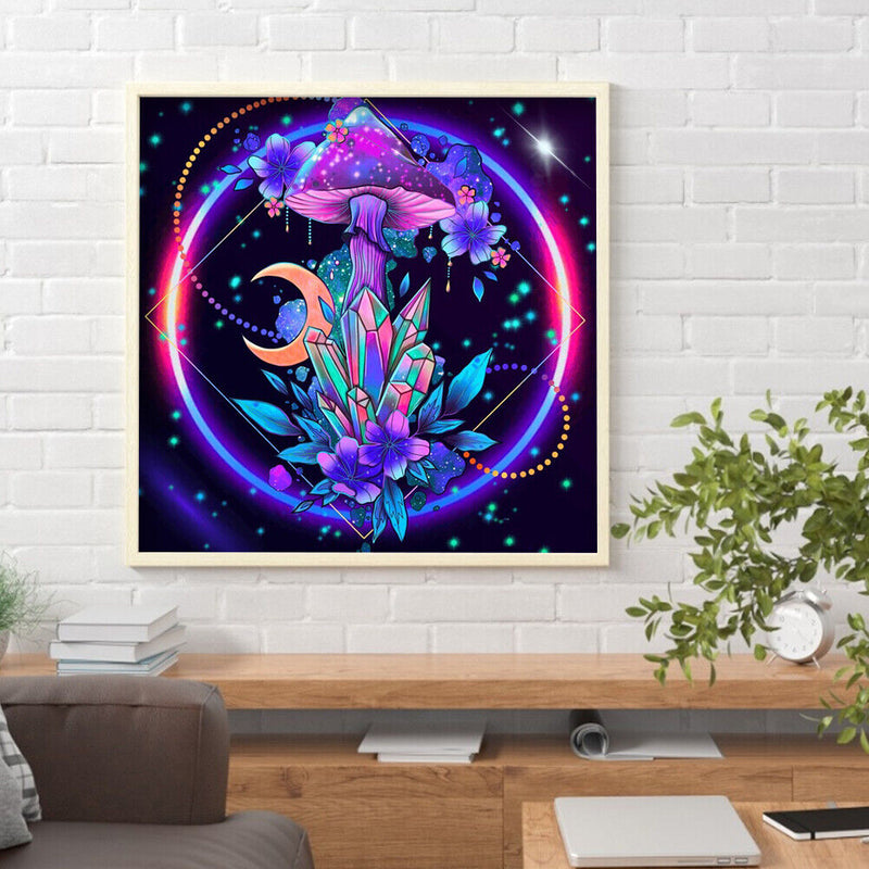 5D DIY Diamond Painting Full Round Drill Colored mushroomsof Rhinestone