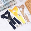 Hair Bow Set Baby Kids Suspenders Printed Bow Tie Elastic Braces Cow Tie Belts
