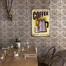 Coffee Pot Sheet Metal Drawing Metal Painting Tin Wall Home Poster Bedroom Sign