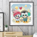 DIY Two Cartoon Owl Full Drill Diamond Painting Mosaic Kit Bead Art Picture