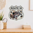 Route 30 Retro Metal Plate Tin Sign Shield Shape Plate for Bar Pub Club Cafe