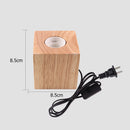 Solid Wood Table Lamp Base E27 220V Wooden Light Holder w/Switch Line (G)