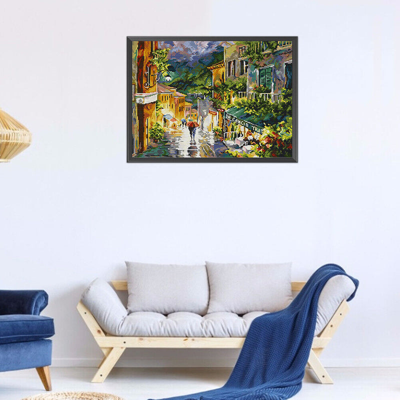 Full Embroidery Raining Counted Cross Stitch 14CT 2 Strand Cotton Kits