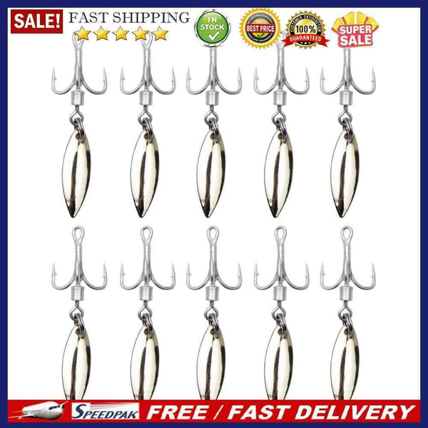 Rotating Sequin Lure Metal Barbed Fishing 3-Hook Freshwater Freshwater Fish H