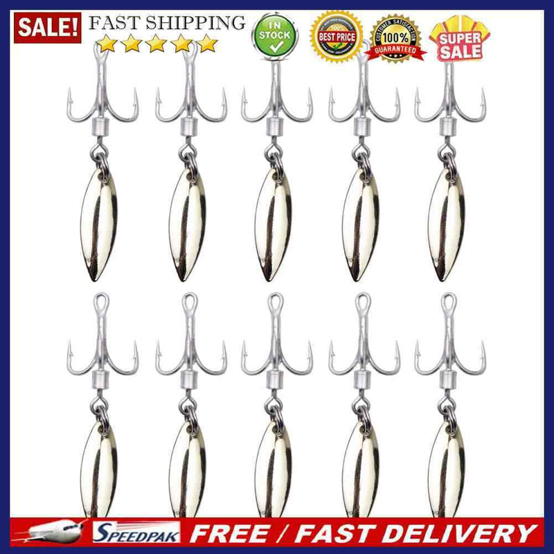 Rotating Sequin Lure Metal Barbed Fishing 3-Hook Freshwater Freshwater Fish H