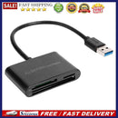 3 in 1 Memory Card+TF Card+CF Card USB3.0 Reader for PC Desktop Laptop Tablet