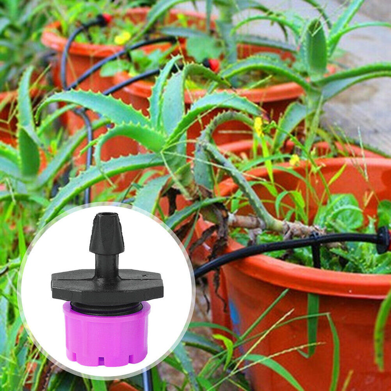 100pcs Adjustable Water Dropper Irrigation Hose Drip Head (Rose Red)