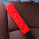2pcs Car Seat Belt Cover Non Slip Fluffy Safety Belt Shoulder Pad (Red) Newly