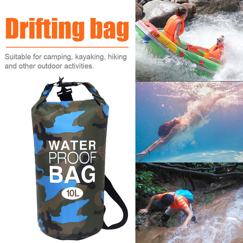 #A Camouflage Swimming Bag Waterproof Dry Sack Storage Pouch for Trekking Boatin