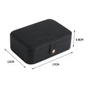 Velvet Jewelry Box Portable Necklace Earrings Organizer with Lock (Black)