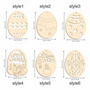 DIY Craft Easter Decorations Hanging Ornaments Drawing Wood Slice Easter Eggs