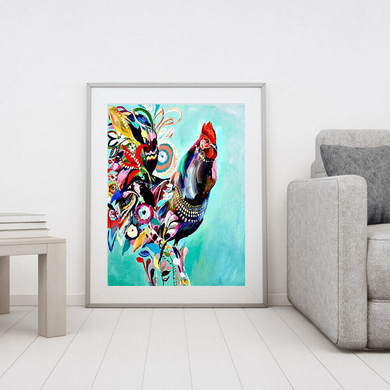 Rooster Portrait Made 40x50cm Oil Paint By Numbers Picture DIY Painting