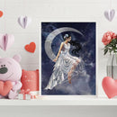 11CT Counted Full Cross Stitch Moon Angel DIY Embroidery Handmade Needlework Art
