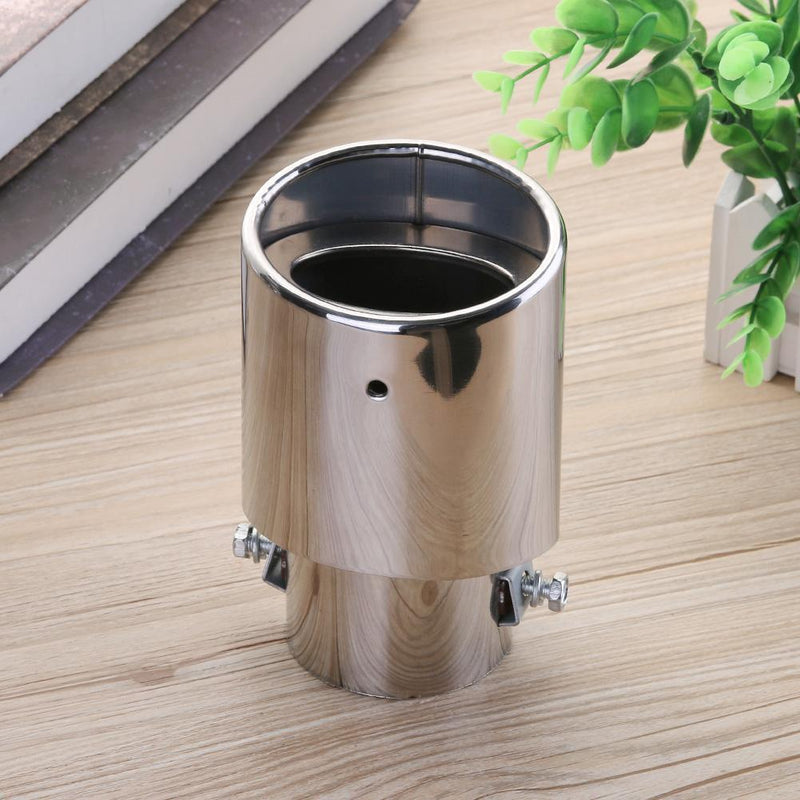 1PCS Stainless Steel Car Rear Chrome Round Exhaust Tube Tail Muffler Tip A