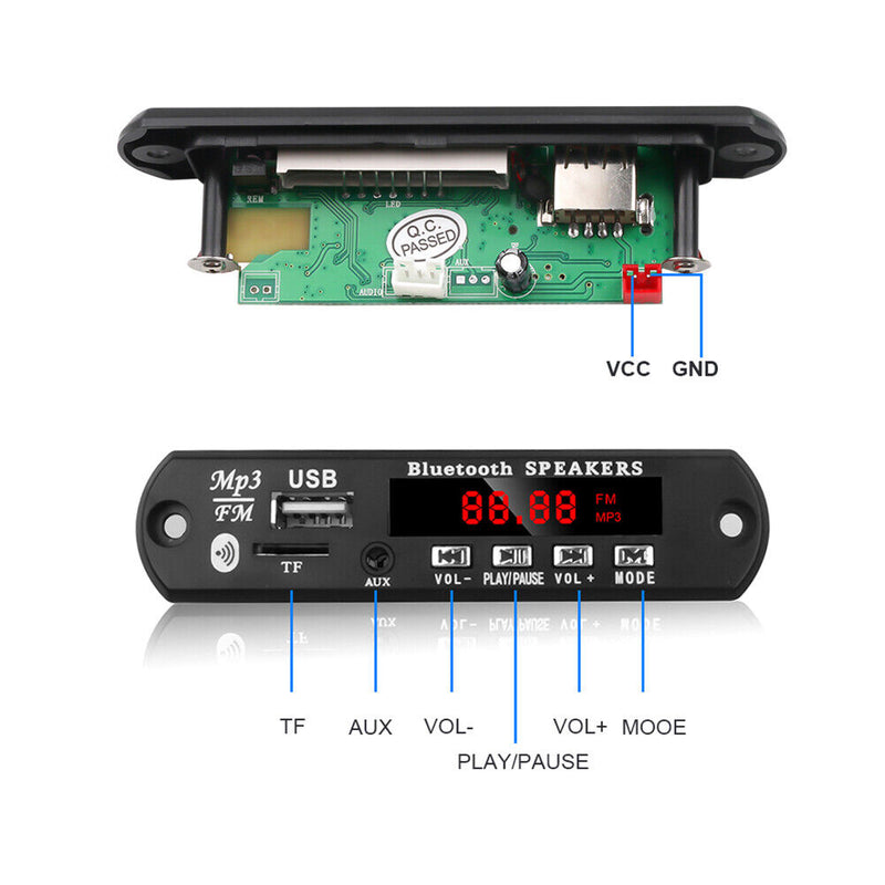 Wireless Bluetooth-Compatible 5.0 12V MP3 WMA Decoder Board Car FM Radio Module