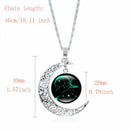 Women Girls Celestial Jewelry Sliver Moon 12 Constellation Pendant Necklace