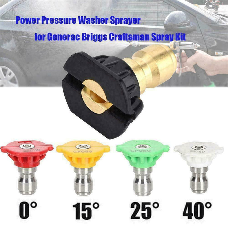 5 pcs Pressure Washer Spray Tips Nozzles High Power Kit Set 1/4" C8T5 Quick W1P2