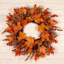 Halloween Decor Maple Leaf Door Hanging Wreath Pumpkin Wreath Flower Garland