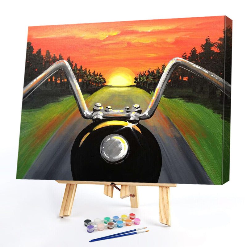 Off Towards Sunset Oil Paint By Numbers Kits Canvas DIY Picture Hand Painted