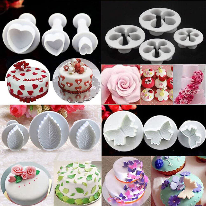 Plastic Flower Fondant Baking Mould Cookies Mold Cake Icing Plunger Decor Too