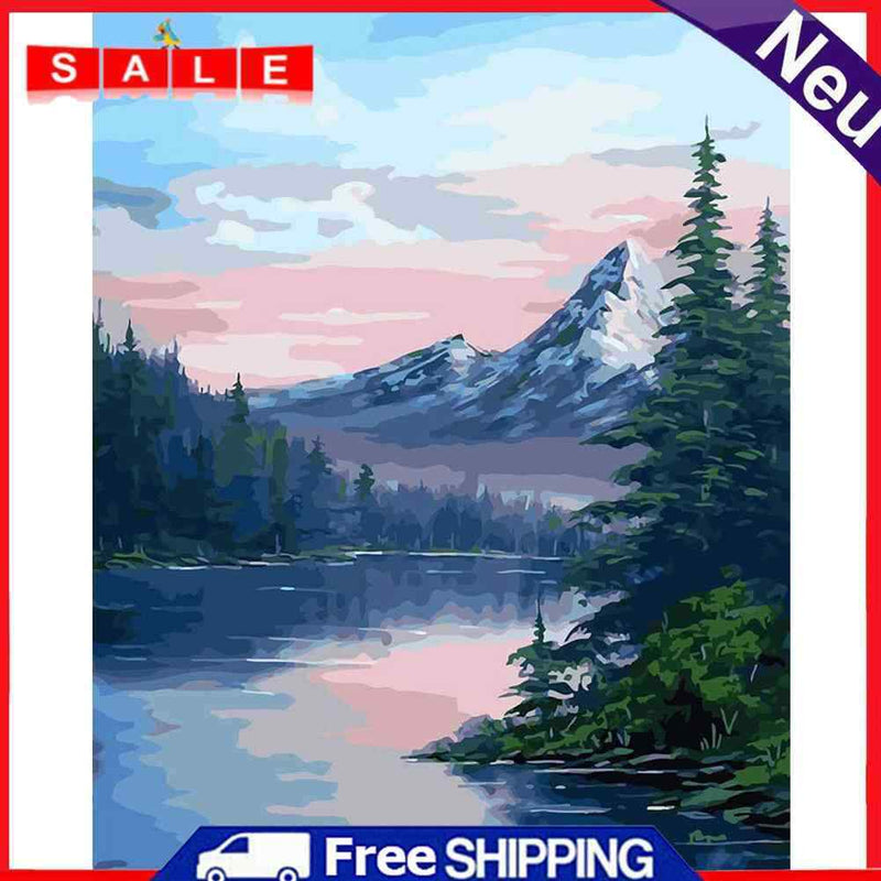 Diamond Painting Mountain Lake Full Round Drill Rhinestone Picture DIY Drawing