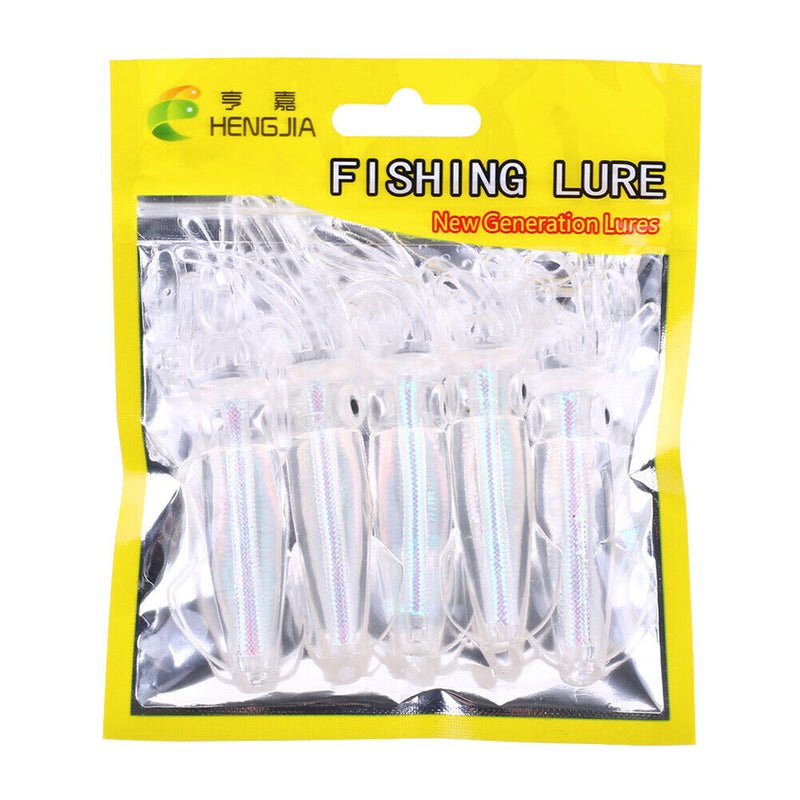 5pcs Squid 10cm 8g Lures Simulation Artificial Wobbler Soft Fishing Bait Tack