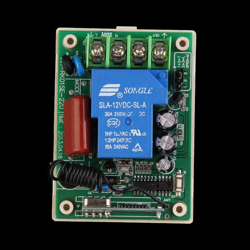 AC 220V 30A 1CH Receiver 2 Buttons Remote Control 1000M 315MHz Transceiver