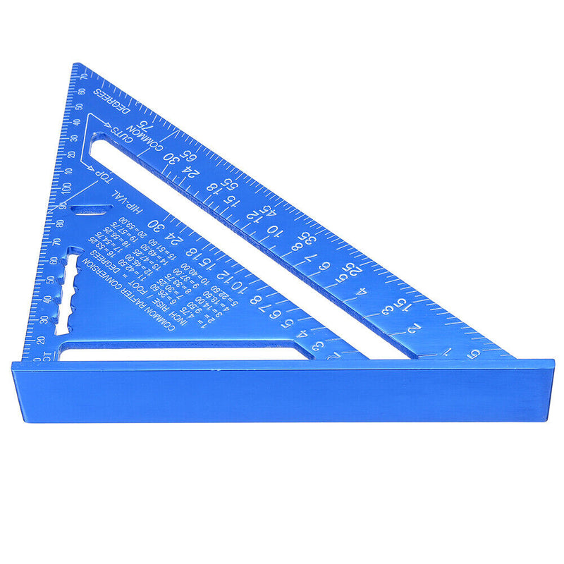 7 inch Angle Ruler Metric Measuring Ruler Woodworking Try Square (Blue) Newly