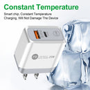 25W PD QC3.0 Mobile Phone Wall Charging USB Type C Fast Charger (White US) Newly