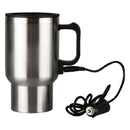 12V Portable 450ml Auto Car Heating Cup Stainless Steel Heater Kettle Mug Newly
