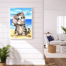 11CT Stamped DIY Cat Full Embroider Needlework Cross Stitch Kits