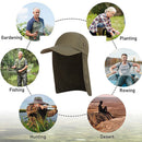 Unisex Fish Hat Sun Visor Cap Sun Protect with Ear Neck Cover (Army Green)