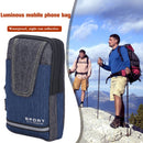 Men Oxford Cloth Belt Bags Zipper Reflective Striped Fanny Pack (Blue) Newly