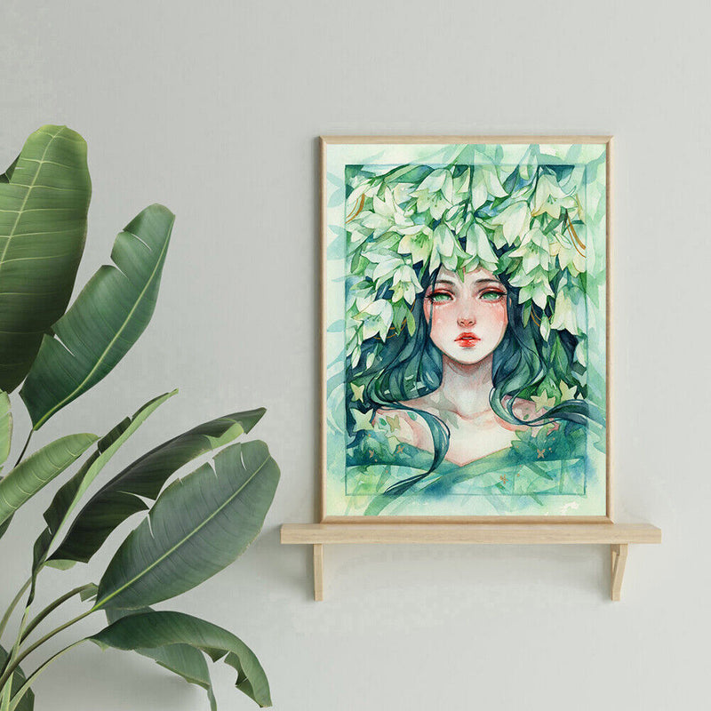 Cross Stitch Kits 11CT Stamped DIY Flowers Girl Full Embroider Needlework