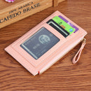 Korean Solid Color Wallet Female Mini Zipper Purse Card Holder Multi-slot Clu