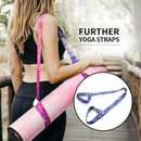 Yoga Mat Strap Belt Adjustable Shoulder Fitness Carrying Bel (Blue Flower)