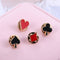 Women Men Poker Shaped Alloy Club Collar Pins Boutonniere Brooches Badges