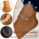 Fashion 3-Layer Anklet Crystal Bead Bracelet For Women X8Z9 2Q6W Jewelry W1Y2