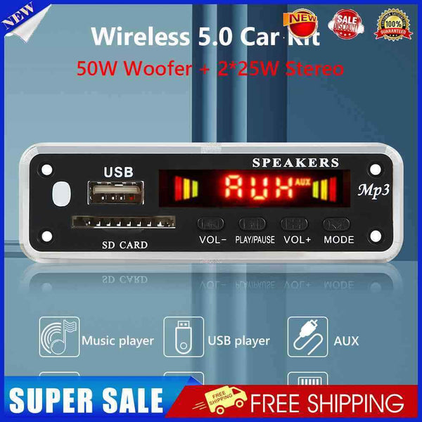 2 X 25W Stereo USB TF FM Radio Module Handsfree Bluetooth-compatible 5.0 for Car