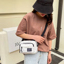 Unisex Shoulder Bag Oxford Handheld Crossbody Zip Satchel Handbag (White)