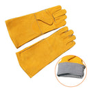 Thick Cowhide Kitchen BBQ Gloves Heat Resistant Barbecue Stove Welding Gloves