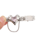 No Bend Chain Tassel Design Simple Metal Hair Clip Pink Love Heart Sweet Cool