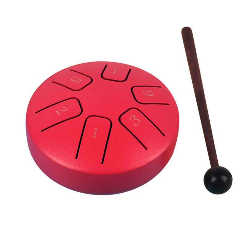 #A 6 Tone Mini Hand Pan Drums Portable 3.8 Inch Handheld Drum Funny with Drumsti