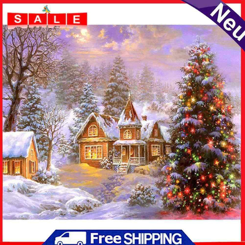 DIY Diamond Painting Kits Full Round Drill Christmas Village Crafts Home Decor
