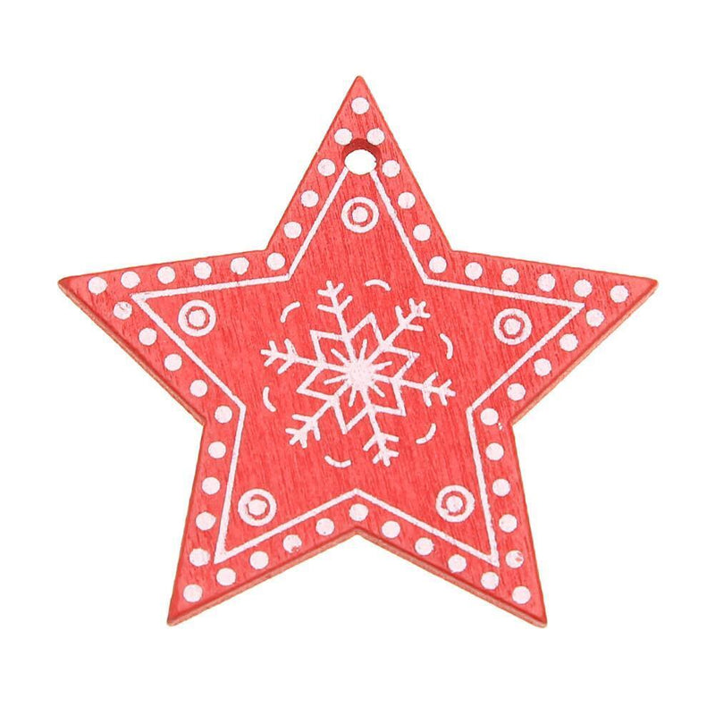 occasionitop décoration sapin de Noël, 5 cm, bois, à accrocher, 10 pièces g