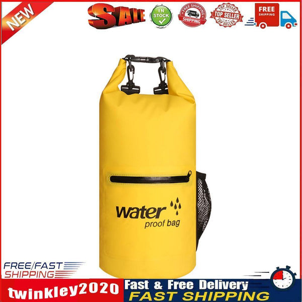 Waterproof Bucket Dry Bag Swimming Kayak Trekking Drift Sack (Yellow 10L) Newly