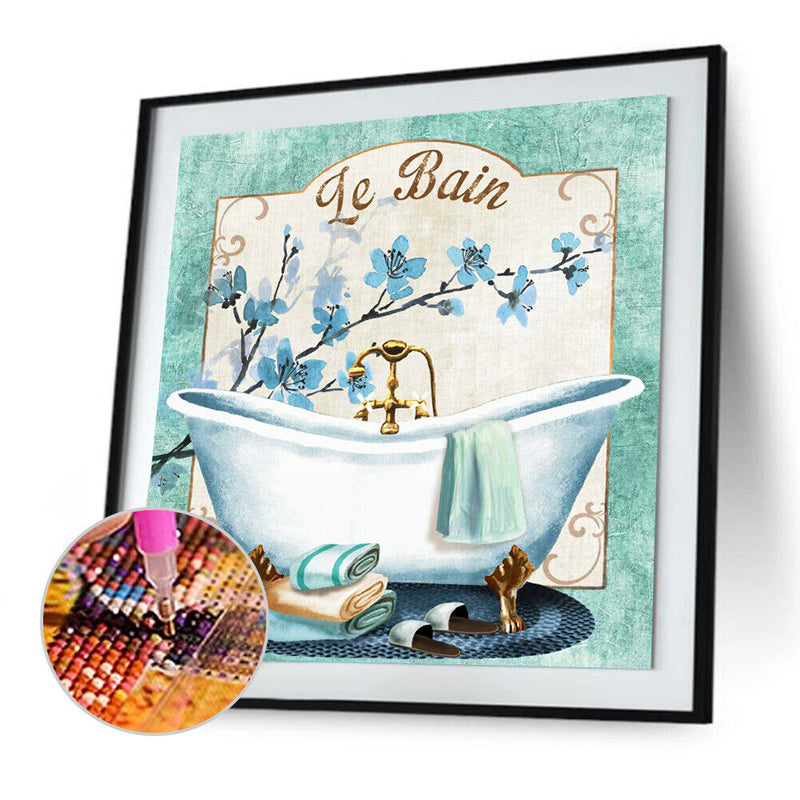 Frameless Oil Paint By Numbers DIY Classical Bathtub Picture Craft Kit for Home