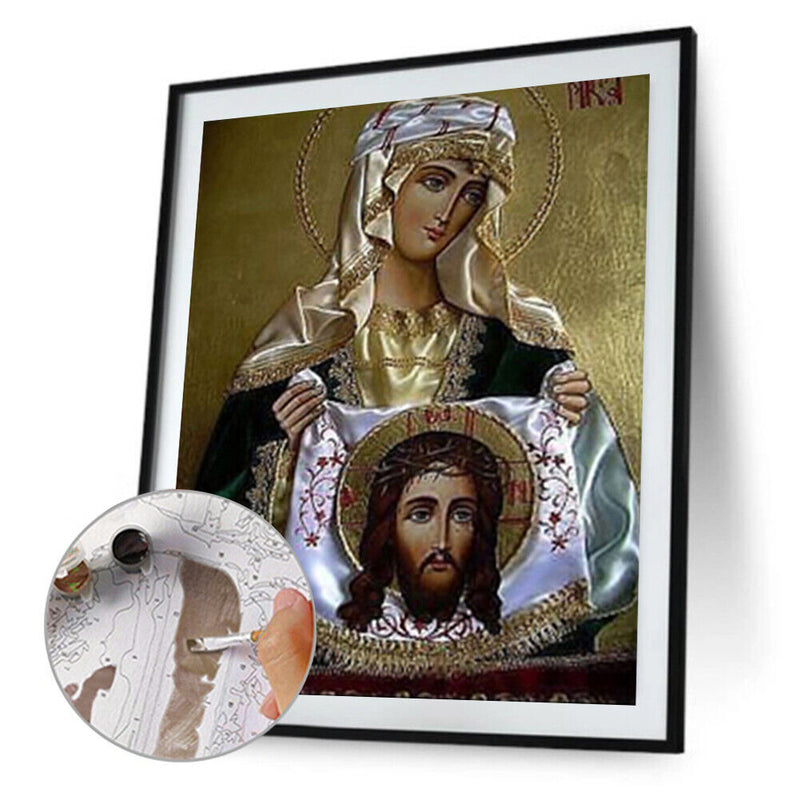 Handmade DIY Hand Painted Paint By Numbers Oil Canvas Pictures Virgin Kit Gift