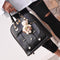 Women Student Preppy Style Cute Bear Pendant Bookbag Backpack(Black)