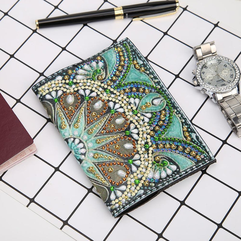DIY Special Shaped Diamond Painting Leather Travel Passport Cover Protector Gift